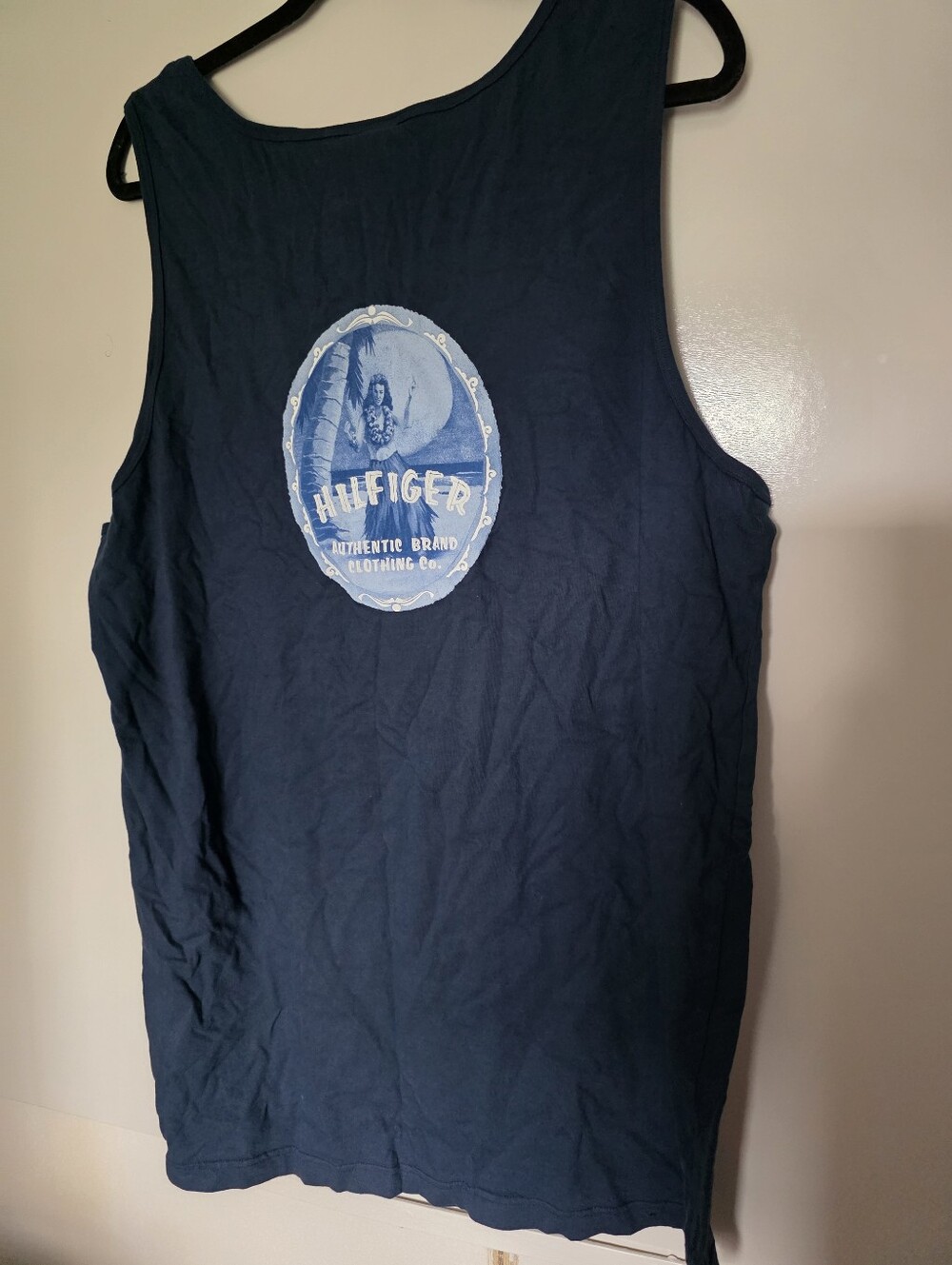 Tommy Hilfiger Tank Top Hawaiian Hula Dancer Blue  Size XXL Beach Vacation